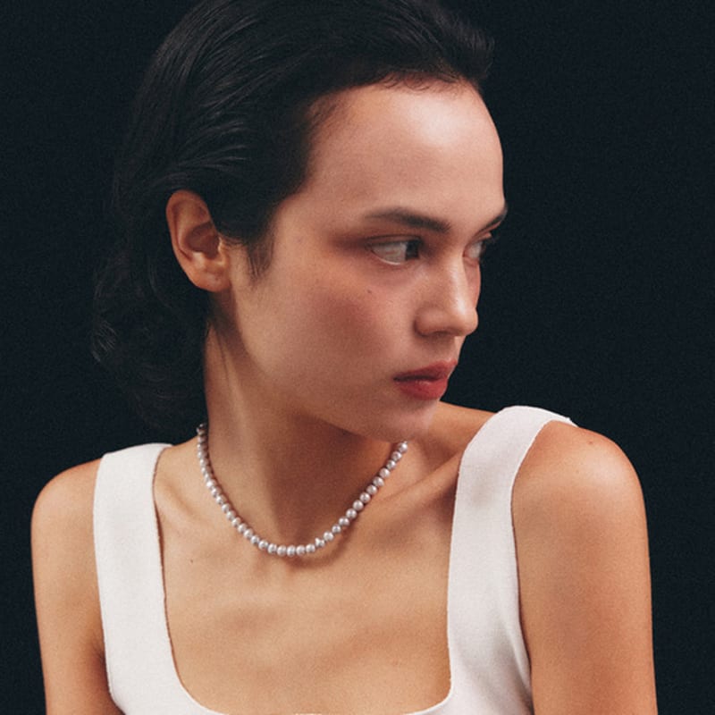 Lowool Gray Pearl Necklace