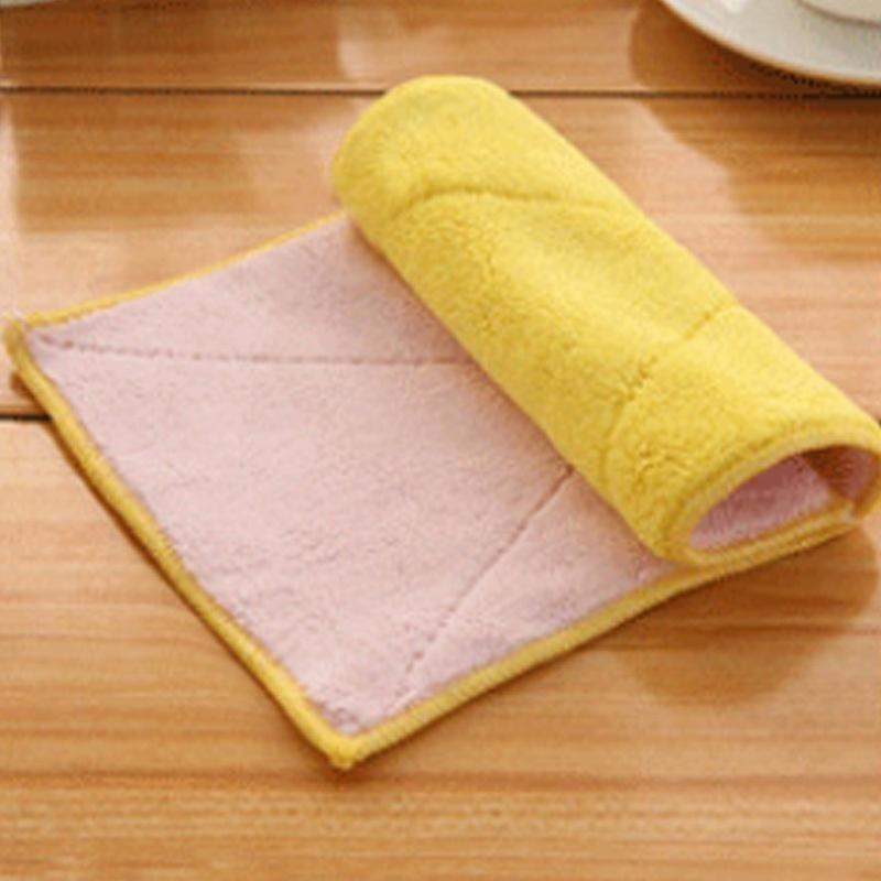 Double-sided Microfiber Dish Towels Thickening Cloth Dish Nonstick Oil Absorbent Kitchen Towels
