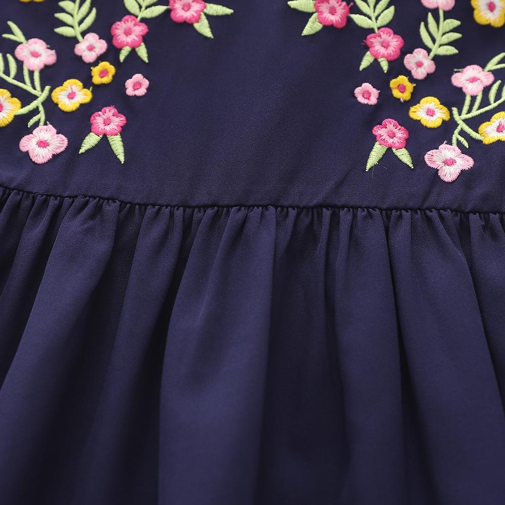 Korean Style Embroidered Girls' Summer Skirt Dress - Cute, Casual, Short-Sleeved Children's Clothing