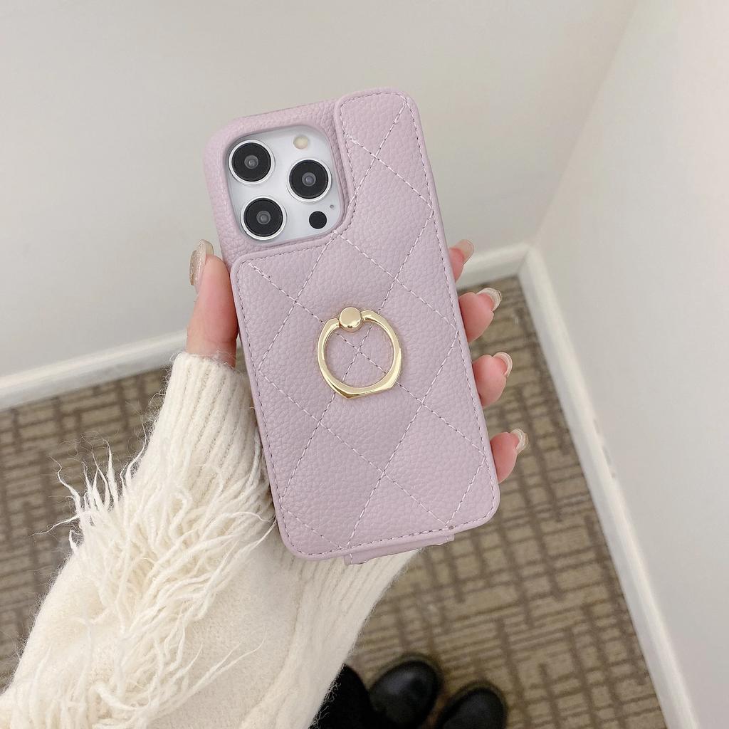 Leather Ring Wallet with Card Holder Phone Case for IPhone 15 14 11 Pro Max 13 12 Mini X XR XS Max 8 7 Plus Shockproof Cover