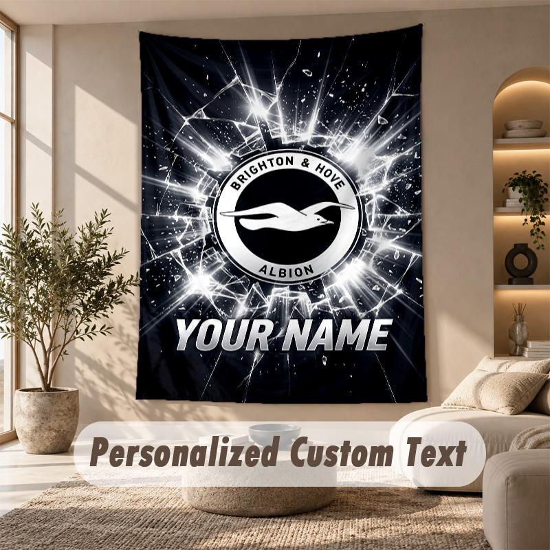 Tapestry Custom Name Text, Wall Hanging Tapestry Home Room DecorBrighton & Hove Albion Football