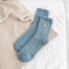Autumn and winter coral fleece socks women's thickened floor socks love embroidery sleep socks warm home sleeping confinement