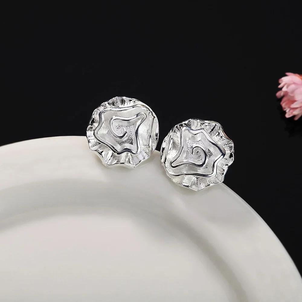 925 Sterling Silver Jewelry set earrings stud necklaces for women fine Fashion rose flower Pendant wedding Party Christmas gifts