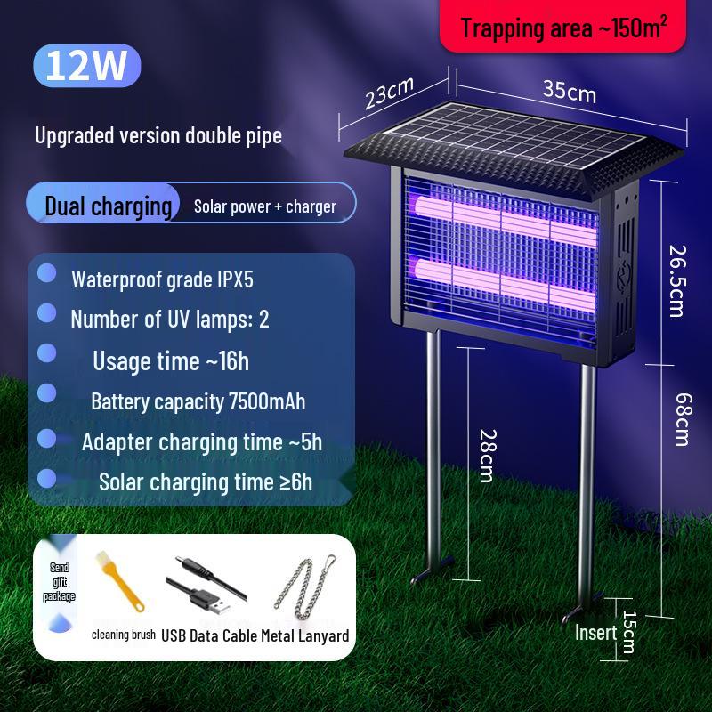 Waterproof Outdoor Solar Mosquito Killer Lamp - Courtyard & Garden Insect Repellent
