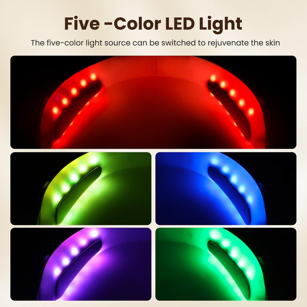 EMS Microcurrent V Face Beauty Device  5 Color Light Therapy Vibration Facial Massager Tighten Skin Remove Double Chin Lift Belt