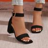 Fashion Summer Fashion Sandals Medium High Heels Outdoor New Women Sandals Elegant Wedding Shoes Bridal Plus Size Buckle Strap Sandals