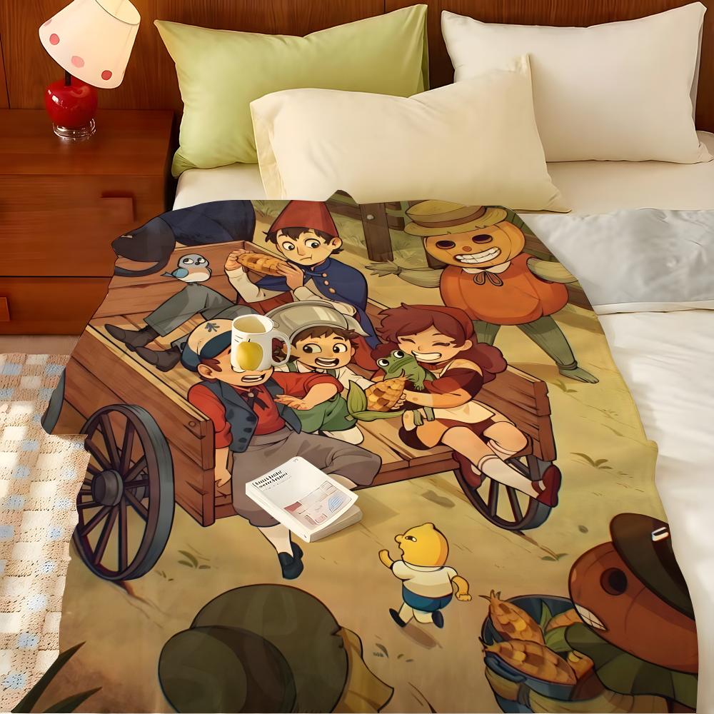 Animation Over The Garden W-Wall Throw Flannel Throw Blanket, Lightweight Cozy, Durable Washable Cute Cool