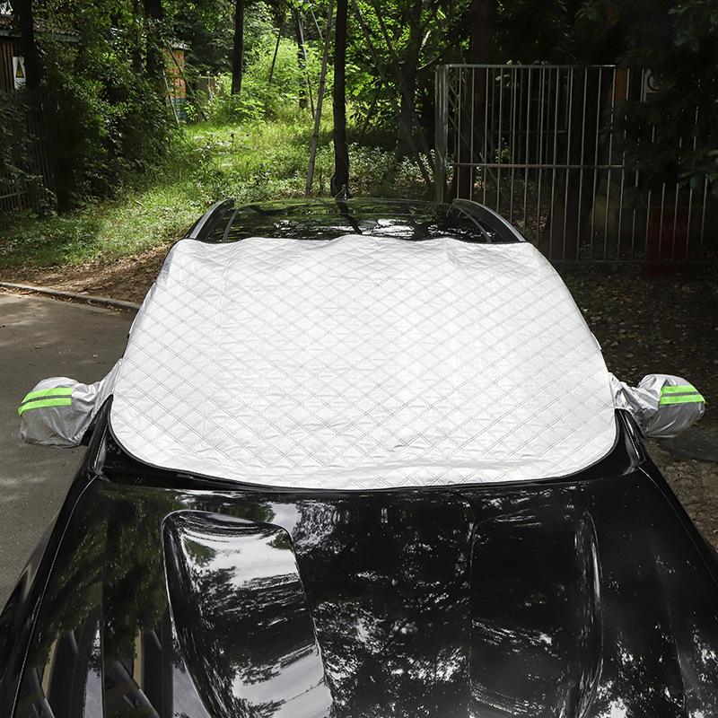 All-Season Thickened Car Snow and Sun Cover with Reflective Mirror Covers