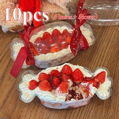 10pcs Elegant Red Ribbon-Topped Dessert Cups - Perfect for Cakes, Fruit Salads, Tiramisu & More -Decorative Cup Design|Ribbon Bow Accent