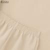 ZANZEA Zweiteiliges Sommer-Set aus langärmeliger Bluse und Shorts für Damen