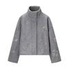 European and American style, new women's clothing, fashionable, casual, printed beaded woolen jacket