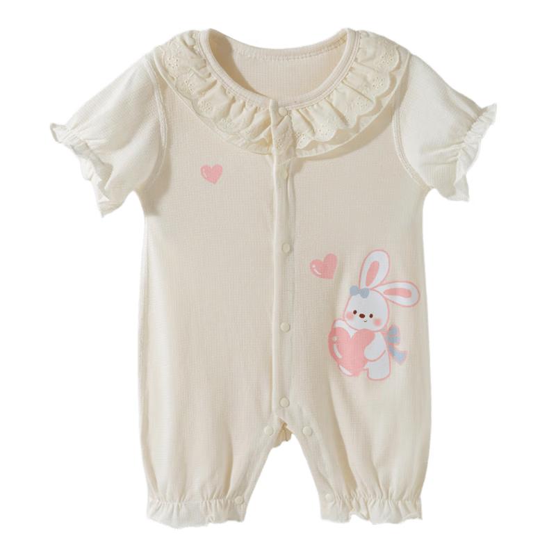 Beibeiyi Girls' Cartoon Print Short Sleeve Bodysuit