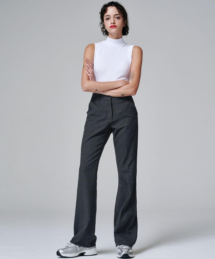 MALOUPE 2131 Stretch Slim Bootcut Pants (Dark Gray)
