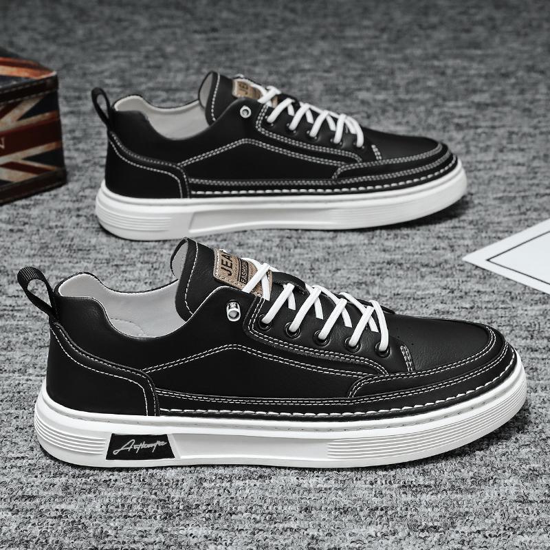 Neue koreanische Version lässige Board-Schuhe Herrenschuhe Lederoberfläche Plateau Mode trendige Schuhe Student weiße Schuhe vier Jahreszeiten Sportschuhe