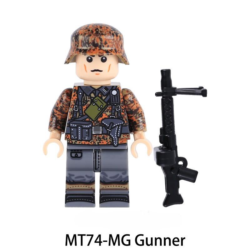 Soldats de l'Armée de la Seconde Guerre Mondiale Blocs de Construction Camouflage Automne Chêne Militaire Officier Sergent Tireur d'élite Chapeau de Champ d'Infanterie Briques Jouets