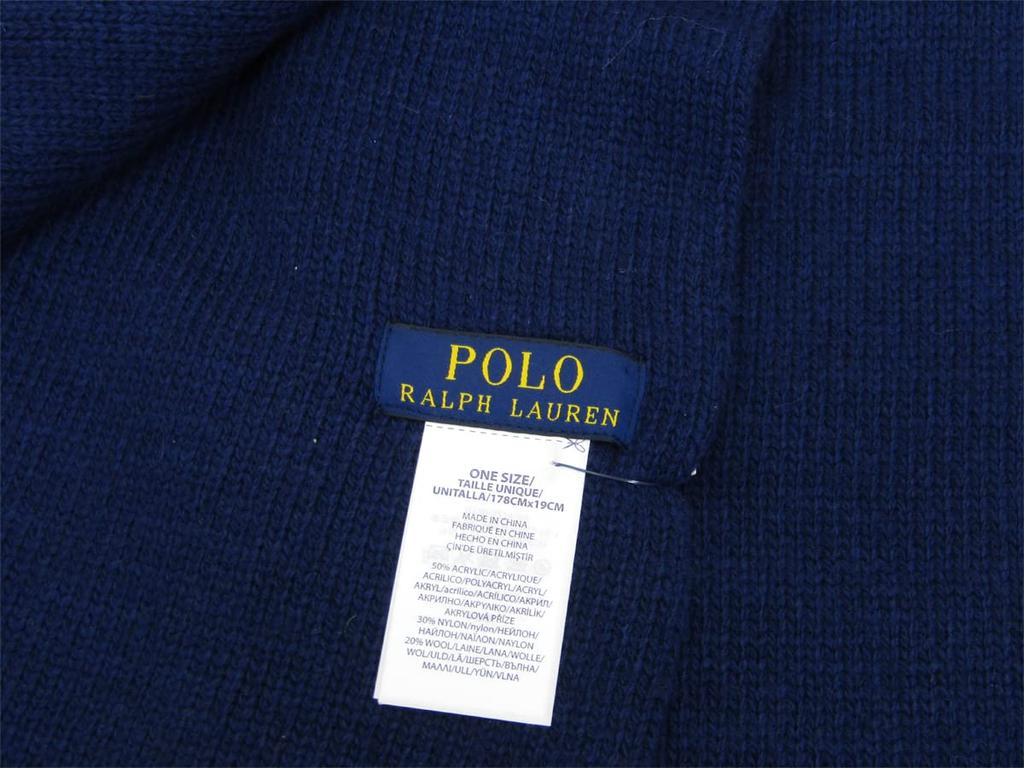 POLO RALPH LAUREN and Polo Bear Embroidered Men's Women's Scarf/Muffler, 0108996-S-NEWPORTNAVY [Used]