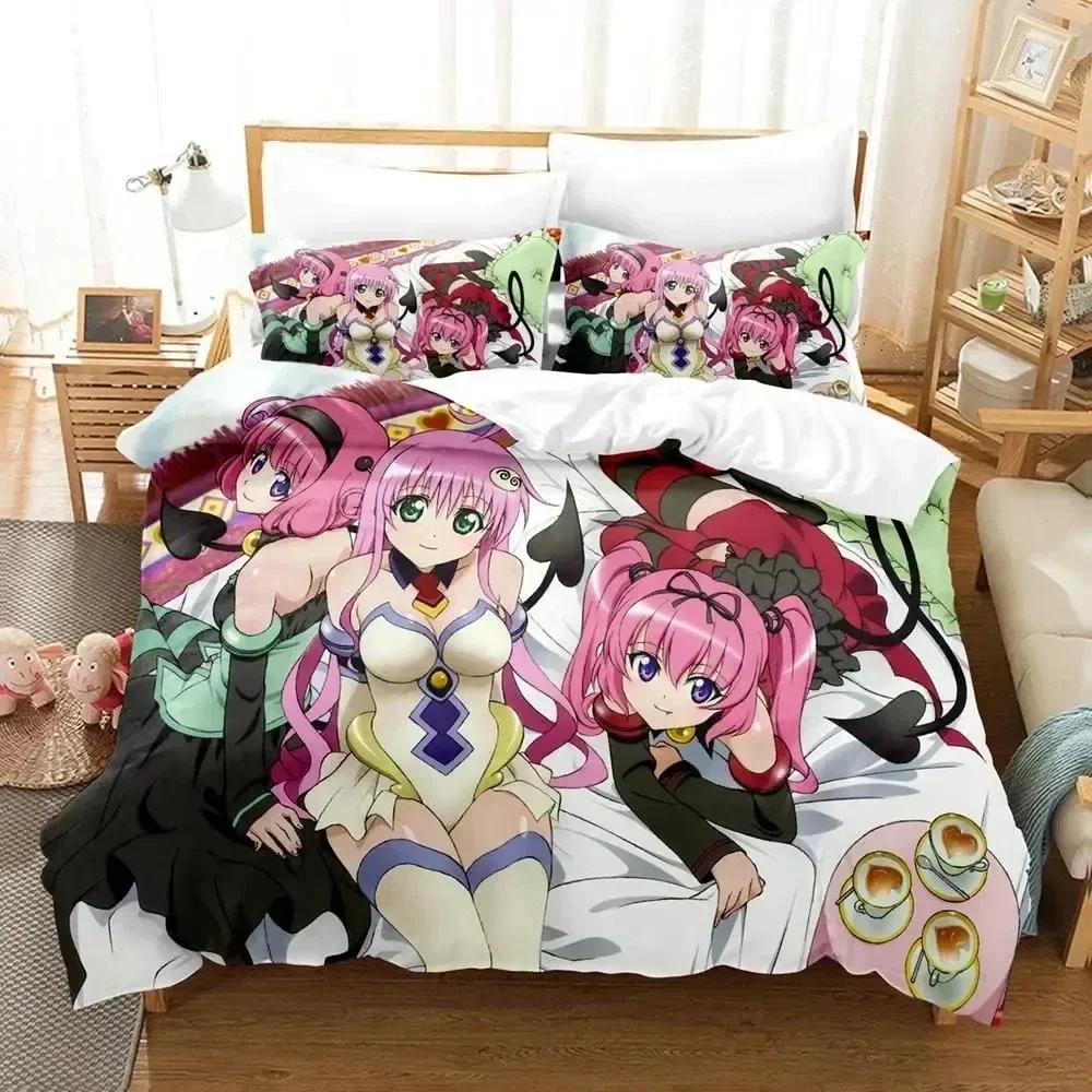 Comforter Anime Yami To Love-Ru Bedding Set Bed Set Comforter King Queen Size Boys Adult