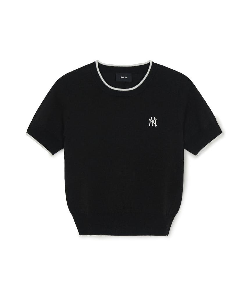 Emelbi Women'S Varsity Cooling Short Sleeve Knit Ny (Black)