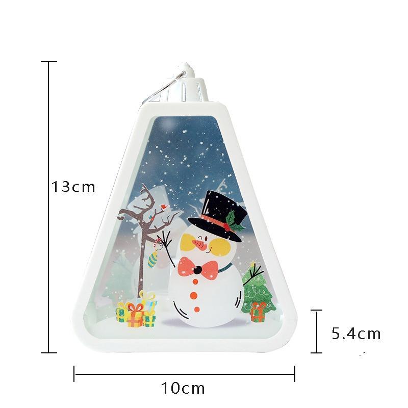13cm/5.12in Christmas Night Light Plastics Lamp Box Old Man Snowman Sleigh Tree Peripherals Bedroom Desktop Decoration Gift Toys