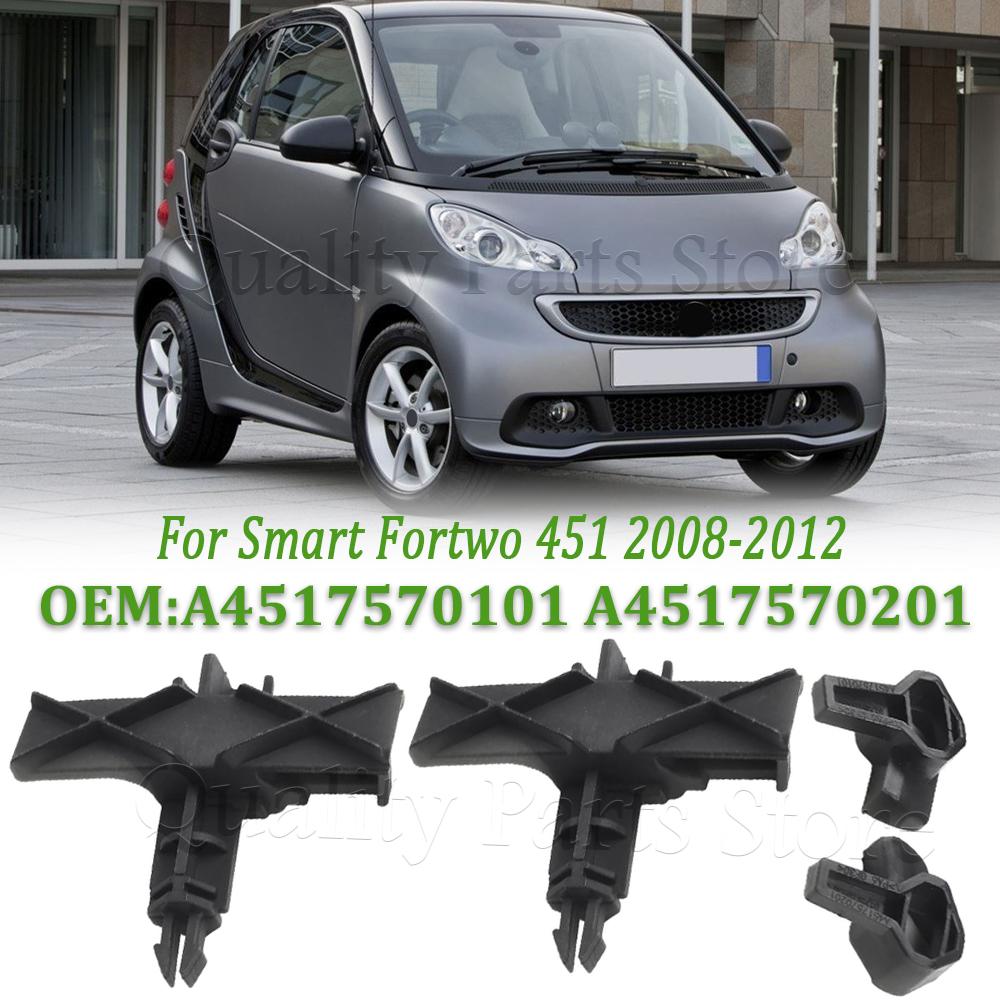 2/4PCS Front Car Hood Locking Mechanism For Smart Fortwo 451 2008-2012 4517570301C22A 4517570401C22A A4517570101 A4517570201