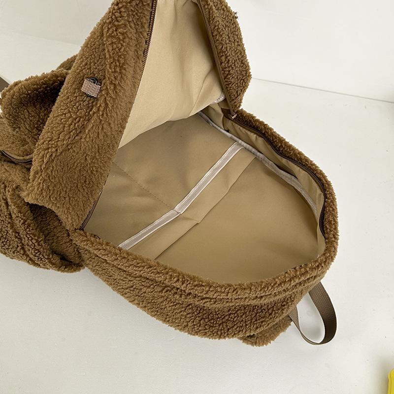 Schoolbag Cute Cute Furry Bear Girl Backpack Women Winter New Soft Glutinous Children Travel Mini Backpack