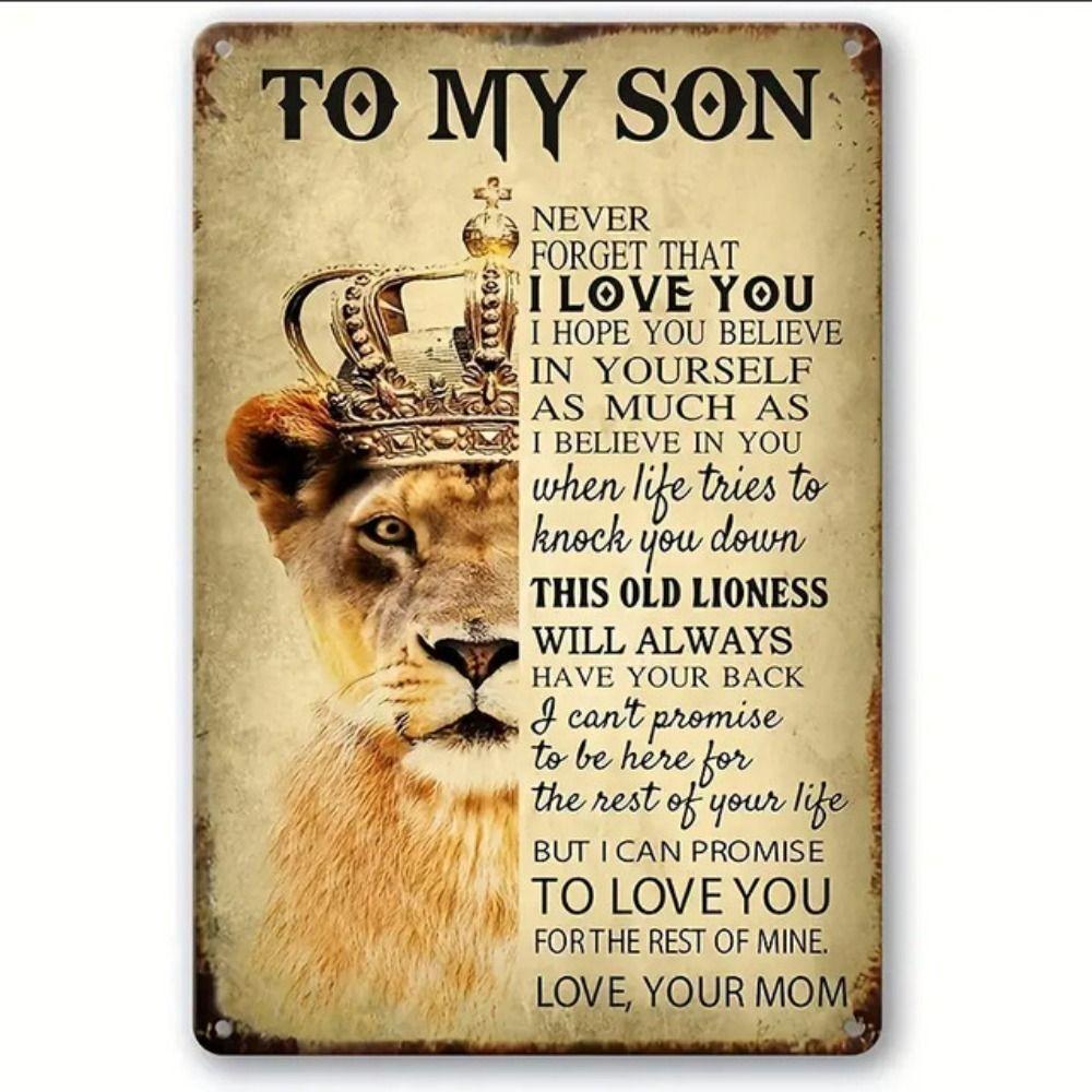 Vintage Metal Sign "Welcome to Wolf Cave" Outdoor Nature Decor 20x30cm