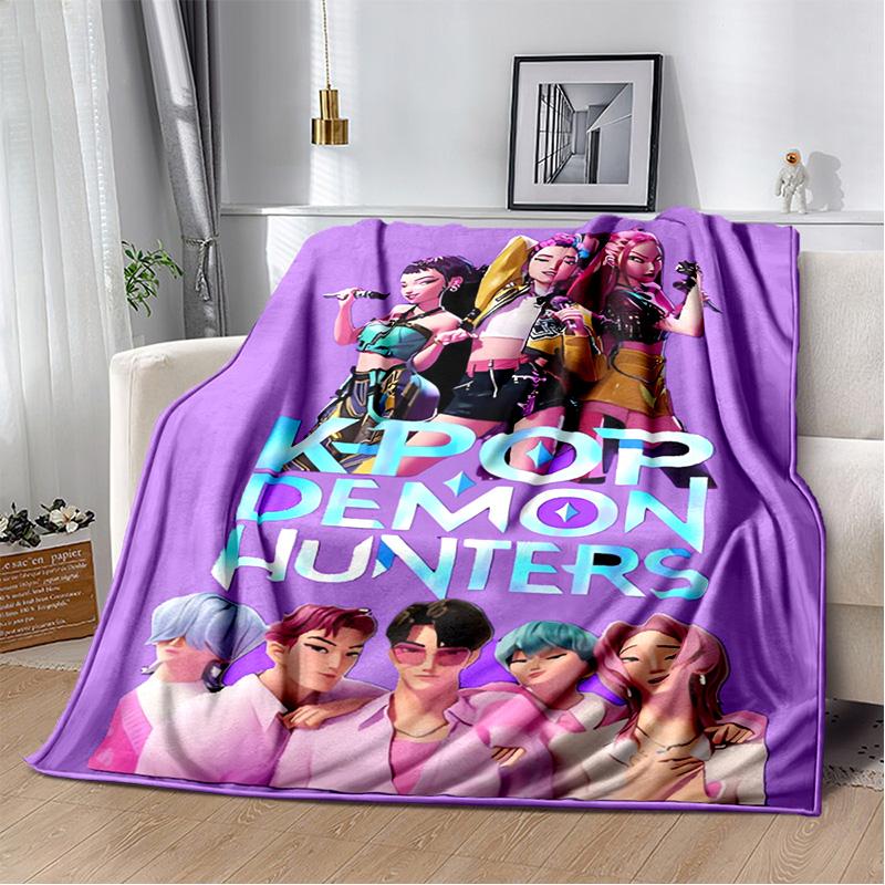 Animierter Musikfilm K-Pop: Dämonenjäger Flanelldecke Sofa Dekoration Bettwäsche Camping Picknickdecke Decken für Betten
