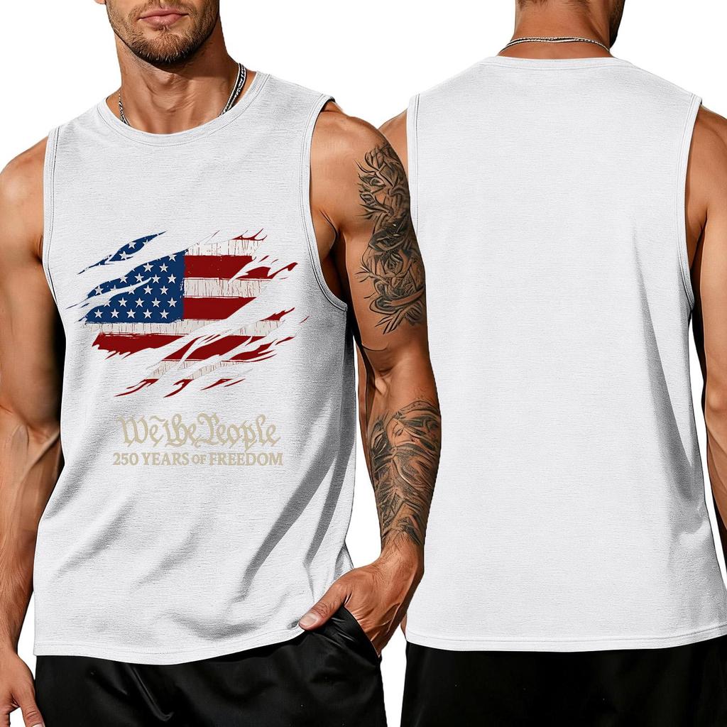Men 4th Of Shirts USA Muscle Sleeveless Shirt Patriotic Tank Tops