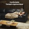 Left Corner Sofa 263x171x 59cm 4 Seats, Free Combination, Without Assembly L-shaped Sofa with Chaise Longue Black In Faux Leather