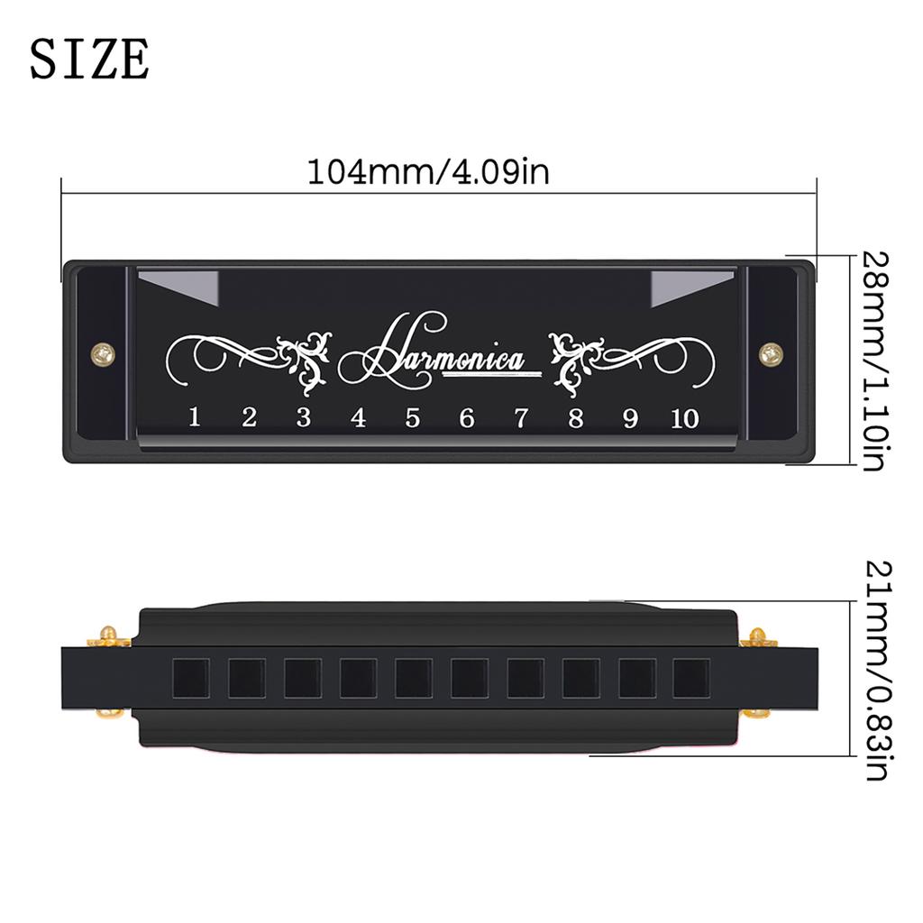 IRIN 10 Hole Harmonica Key of C 20 Tone Musical Gift with Storage Case for Beginner Student
