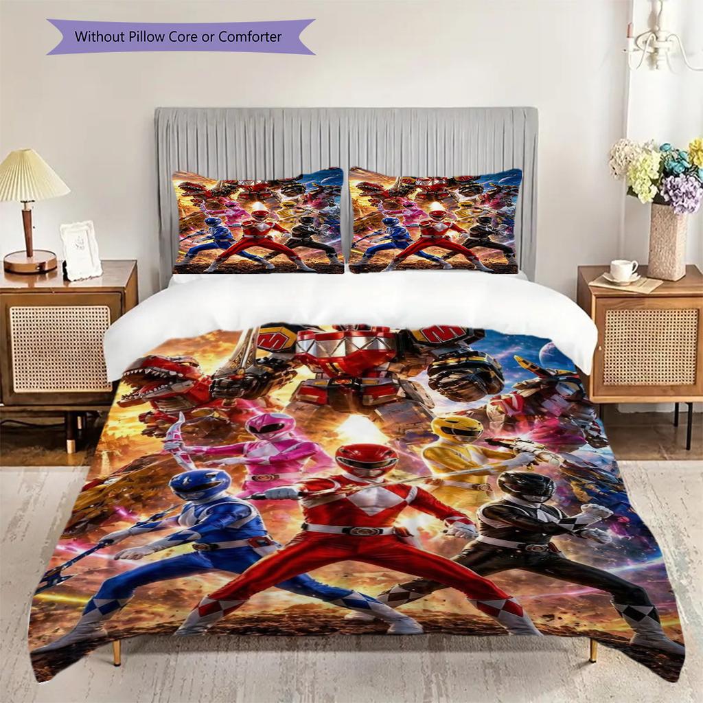 Green Ranger Helmet Power Protection Threepiece Set 1 Duvet Cover 2 Pillowcase Without Core Duvet Cover And Pillowcase Bedding Set