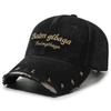 Vintage Bestickte Baumwoll-Baseballkappe Mit Verstellbarem Sitz Für Streetwear-Styles