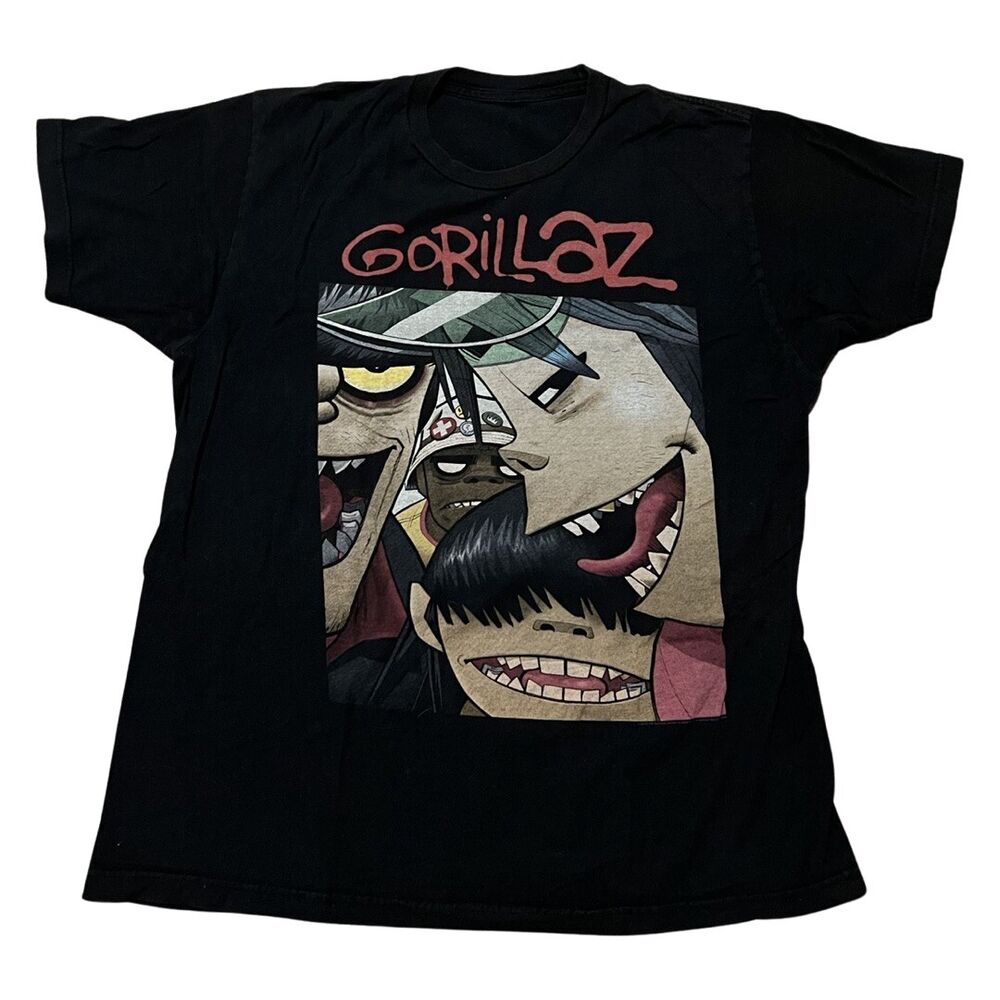 

Футболка унисекс Gorillaz Black Band с короткими рукавами и графикой Rare Band 2012
