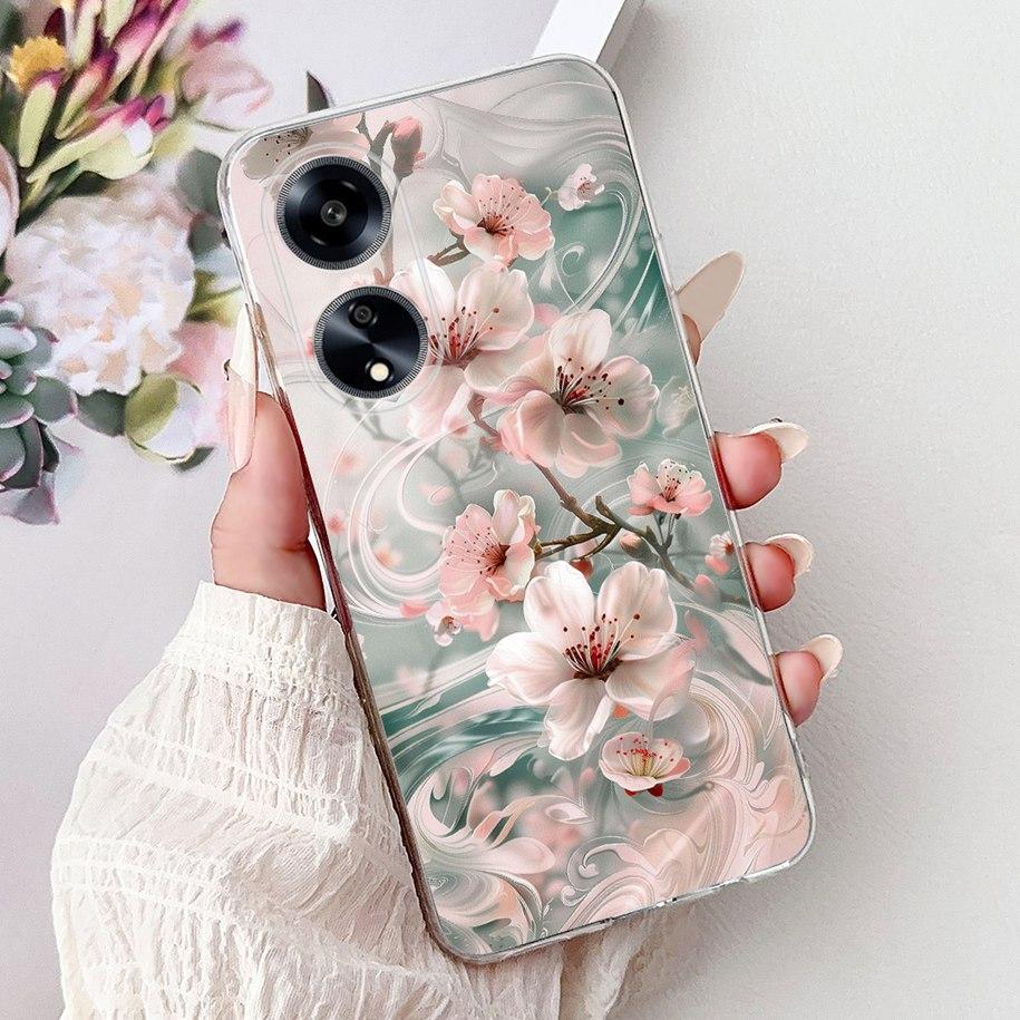 For OPPO F23 Case CPH2527 Cover Fashion Marble Flower Soft Slim Silicone Back Cover on OPPO A98 A1 5G CPH2529 OPPOF23 Phone Case