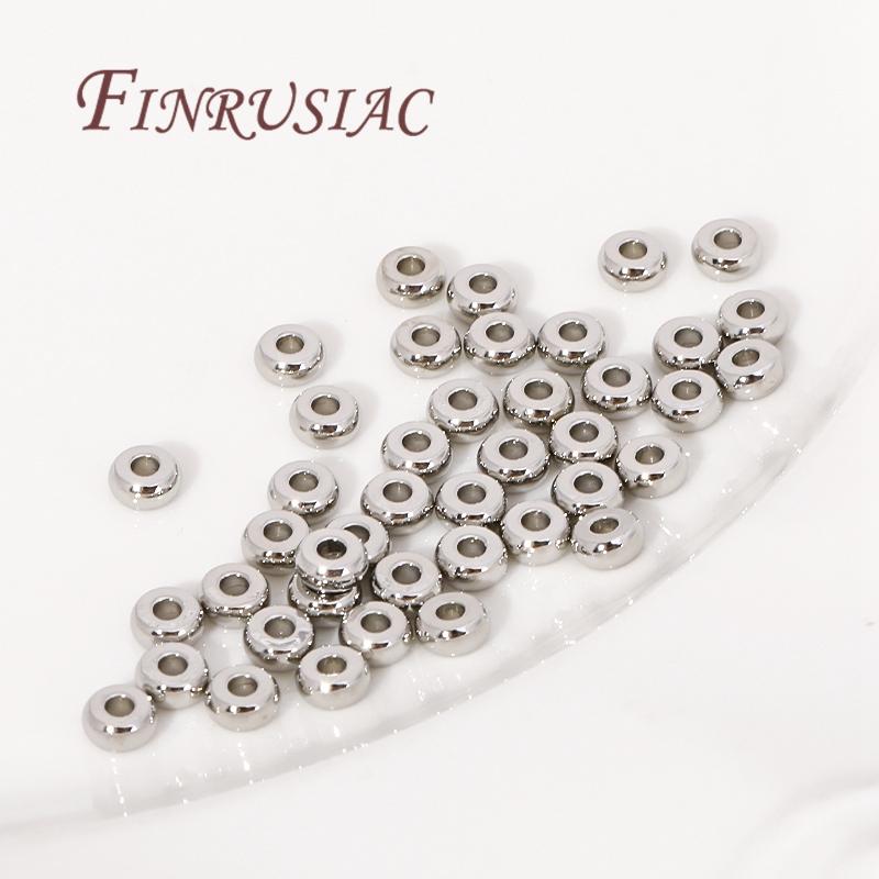 4/5MM Smooth Metal Separators Beads 18K Gold Plated Round Flat Spacer Beads Supplies For Jewelry,DIY Bracelets/Necklace Fittings