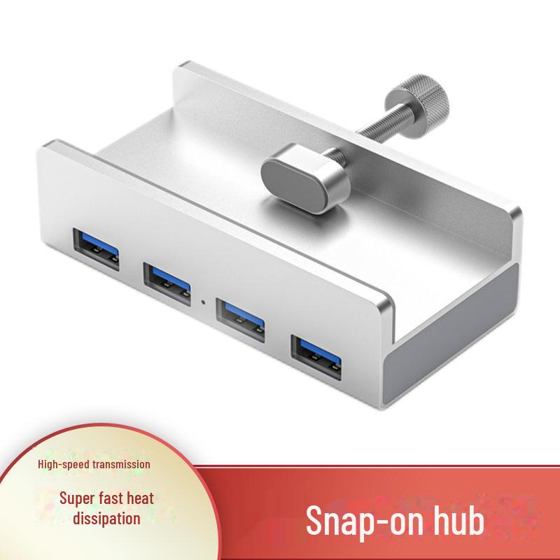 

Концентратор USB 3.0 с задним зажимом и разветвителем питания — док-станция расширения с 1 по 4 порта