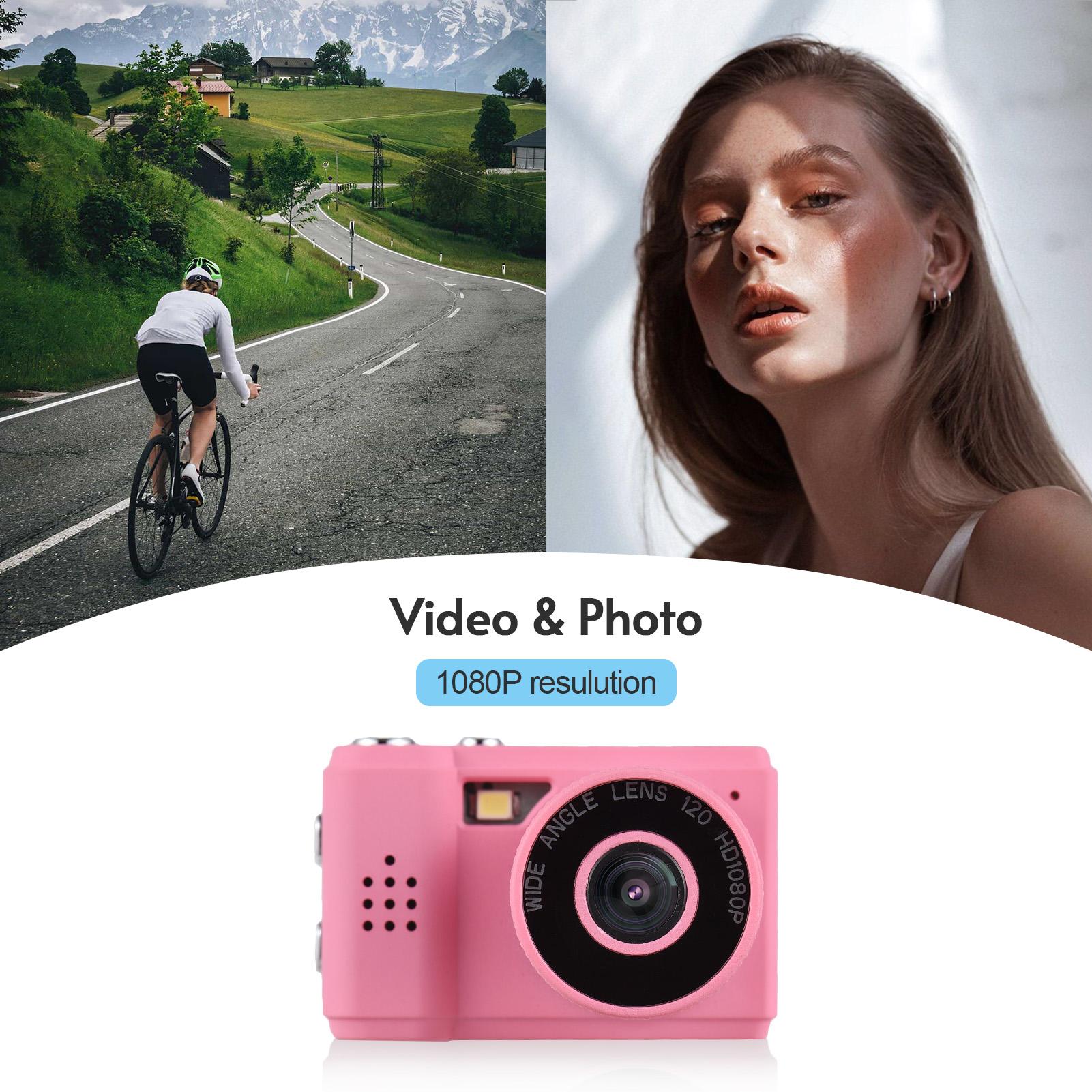 

Mini Digital Video Camera 1080P Camcorder Built in Battery with LCD Screen Flash for Photo Video рожевий