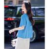 Women's Pleated Embroidered Short Sleeve Blouse