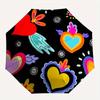 1pc Colorful Hearts Folding Umbrella , 8 Ribs Casual Durable Lightweight Portable Travelling Umbrella For Men & Women Yy250728077