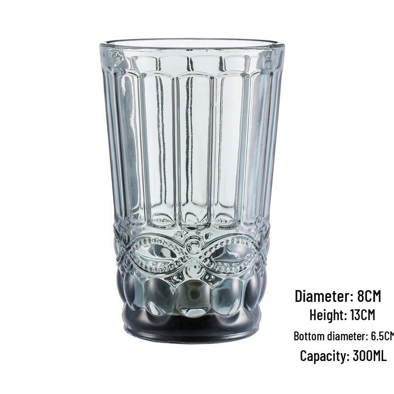 Embossed Glass Tumbler: Versatile Cup for Mouthwash, Juice, Milk, or Beer