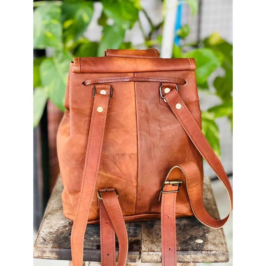 New Goat Leather Backpack Bag Leather Rucksack Vintage