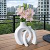 Top Quality Home Decor Minimalist Imitation Ceramic Vase Modern Removable Hollow Nordic Vase Plastic Vase Set Bedhead