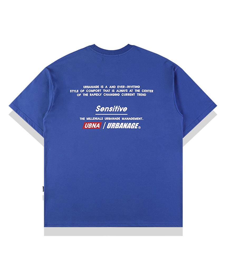 URBANAGE Newtro Signature Oversized Short Sleeve T-Shirt_Blue