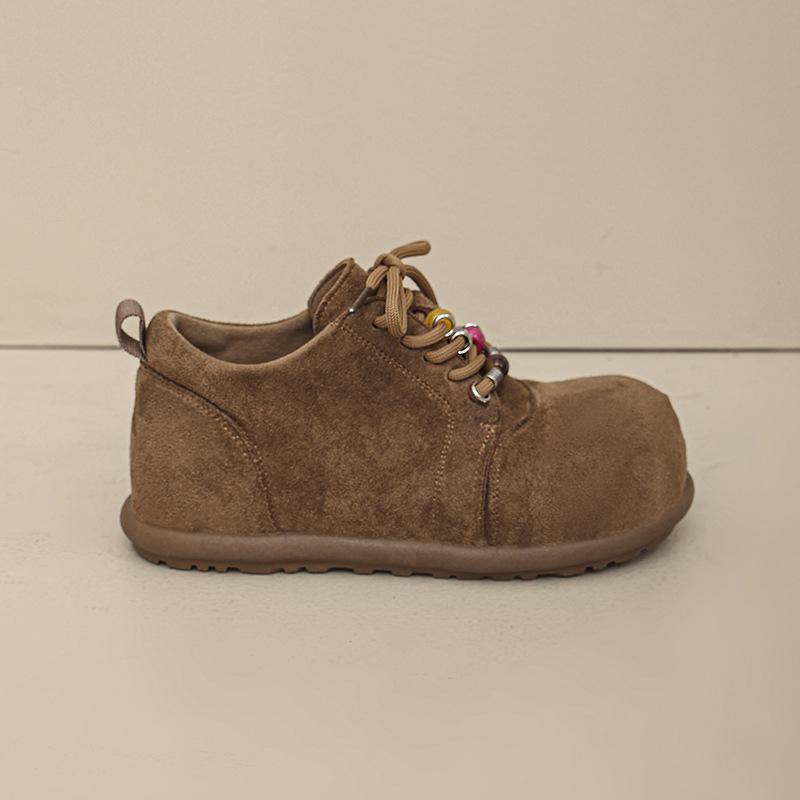 Height increase within 5 cm Boken shoes women's 2025 autumn comfortable retro small casual bread shoes beaded single shoes~