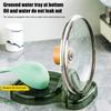 1Pc Household Pot Lid Holder with Drip Tray Kitchen Countertop Pot Lid Organizer No Drilling Required Stand Storage Accessory