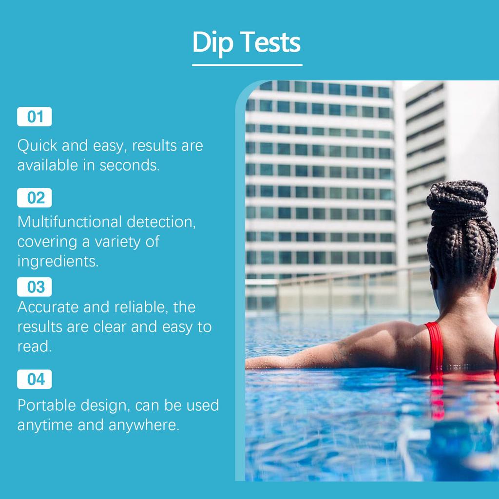 50 Pieces 3 In 1 Swimming Pool Test Strips Water Quality Testing Kits High Accuracy Chlorine Detection Tester Paper