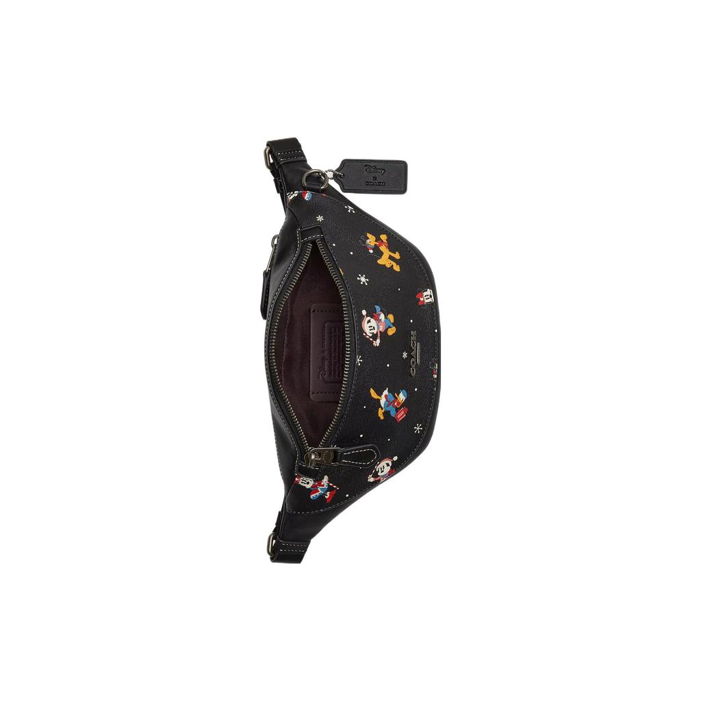 Coach X Disney Collaboration Warren 29 Printed Embossed Nameplate Zipper Closure Coated Canvas And Smooth Calfskin Chest Bag Women Bags CL964-QBM2
