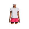 Under Armour Iso-Chill Series Solid Color Running Sports Tight Short Sleeve T-Shirt Women Tops White 1376819-100