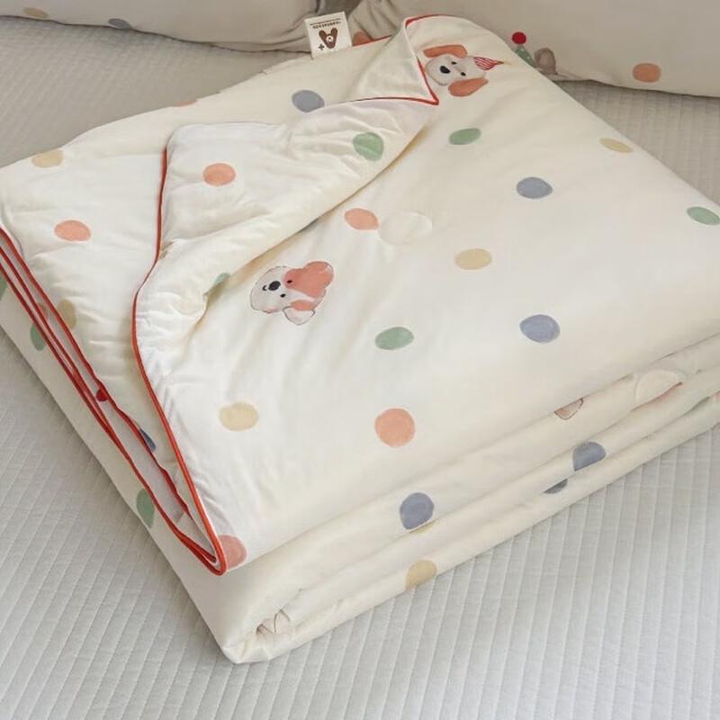 

mling Colorful Puppy Washed Cotton Summer Quilt