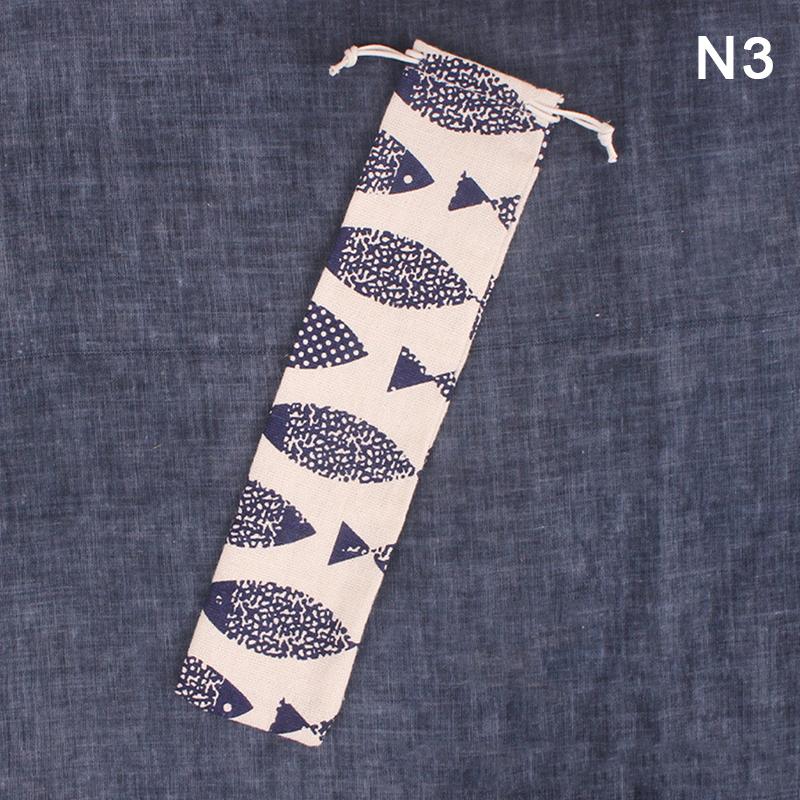 1ks opakovaně použitelný slaměný sáček sáček na kovové slámové příbory Barevné cestovní kempingové hůlky Lžíce Vidlička Nůž Úložný sáček Zásobník